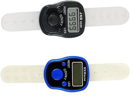 BESPORTBLE Lieferungen 2 Stück Fingerzähler Digitaler Zähler Muslimische Gebetsperlen Kunststoff Rosenkranz Finger Hand Tally Zählzubehör Elektronische Lap Ring Zähler Handheld Tally Zähler