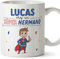 MUGFFINS Tazas Personalizadas para HERMANO - En Español - ¡Eres Súper! - 11 oz / 330 ml - Regalo personalizable original y divertido