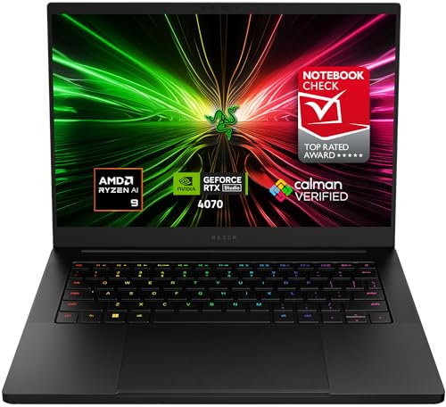 Razer Blade 14 (2024) - Ordinateur portable de jeu 14 - NVIDIA GeForce RTX 4070, AMD Ryzen R9-8945HS - Écran LED QHD+ 240 Hz (32 Go DDR5, 1 To SSD, aluminium)