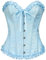 SZIVYSHI Corset Tops for Women, Bustier Shapewear Lingerie, Lace Waist Push Up Bodysuit Crystal Blue, Size S