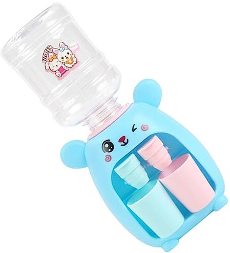 Vaguelly Mini Dispensador De Agua para Casa De Muñecas Máquina De Agua Enfriador De Bebidas Pequeño Fuentes De Agua Potable Juguetes De Cocina para Niños Azul