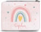 Wandtattoo Loft Gefüllte Federtasche Regenbogen mit Wunschnamen und Herzen personalisiert Mädchen Schule Einschulung, rosa