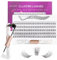 Individual Lashes with Lash Bond and Seal 120 Cluster Lashes Eyelash Extension Kit Thin Band Lash Clusters Wide Stem Lash Extensions Mix C/CC/D Curl 10-16mm Length False Eyelashes with Glue - OP20