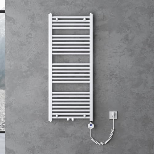 doporro Elemento Riscaldante per Radiatore da Bagno 600 W con Interruttore | Colore Bianco, Acciaio al Carbonio, Potenza 600 W, Interruttore di Funzionamento, Installazione Verticale, Montaggio a Parete