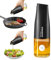 YARRAMATE Auto Flip Olive Oil Dispenser Bottle for Kitchen – 17oz/500ml Cooking Glass Cruet with Pourer, Vinegar, Soy Sauce Container (Black), Labels