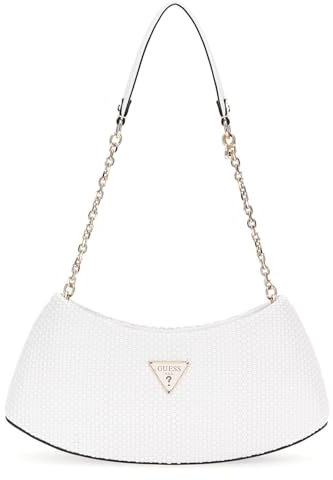 GUESS Phaedra Top Zip Shoulder Bag White