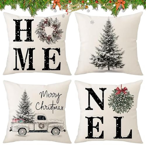 HIQE-FL Weihnachtskissenbezug,Kissenbezug Weihnachten,Weihnachten Kissenbezüge,Weihnachten Deko,Weinachtsdekorationen,Weihnachtskissen Kissenbezug,für Deko Weihnachten Sofa Schlafzimmer Couch