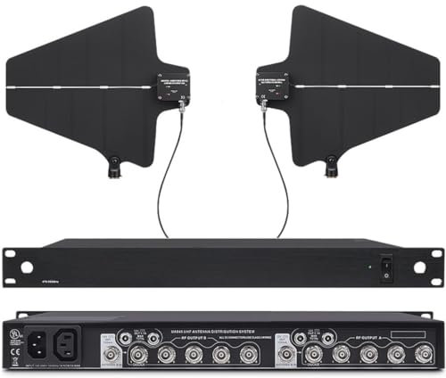 Generic UHF Antenna Distribution System for Shure blx288/sm58 Wireless Microphone System with 2 Active Directional Antenna Paddles