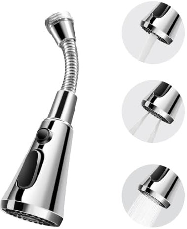 UptVin Faucet Extension, 360°Rotatable Faucet Attachment Kitchen Tap Spray Head with Universal Adapter Water Saving Filter Faucet with 3 Spray Modes