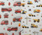 2m Theo Stoffpaket: Keine Meterware, 2x1x1,6m Baumwollstoff Stoffset, Stoffe zum Nähen, Stoffe für Kinder, 100% feste Baumwolle - Jungen Kinderstoff mit Feuerwehr und Baustellenfahrzeuge