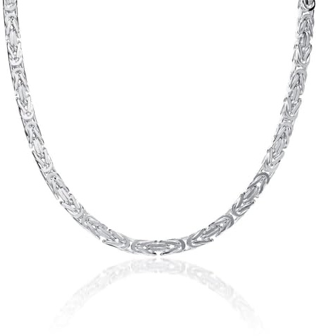 JEWLIX 925er Silber Königskette 4,5mm Breite Herren Halskette