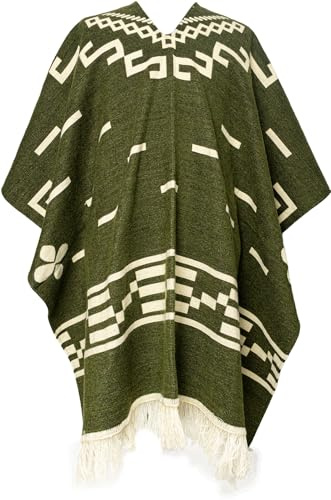 Poncho alpacka västerstil Clint Eastwood geometrisk andinsk handgjord hantverkare Ecuador mjuk och varm
