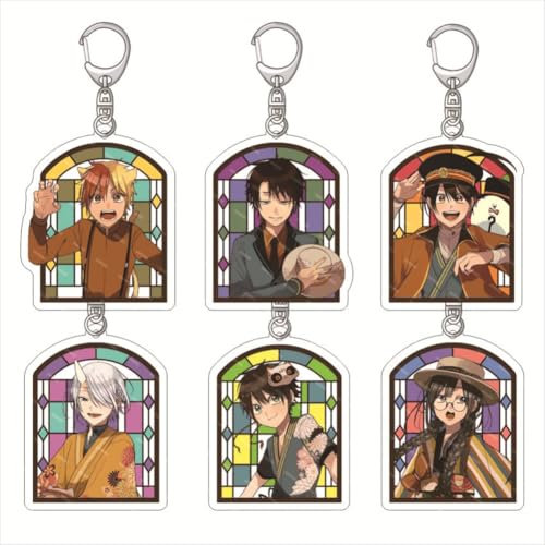 Ghoul School Schlüsselanhänger Anime Charakter erschrocken Lehrer Anhänger Schlüsselring Schlüssel Accessoire Tasche dekorative 6pcs