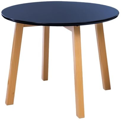 POSNORD Runder Couchtisch 60 cm für Wohnzimmer - Beistelltisch aus MDF mit Buchenholzbeinen - Skandinavischer Kaffeetisch mit Lackierter Oberfläche Blau