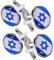 BESPORTBLE 4 Stück Anzug-manschettenknöpfe, Hemd-manschettenknöpfe, Runde Form, Israel-flagge, Manschettenknöpfe Für Herren