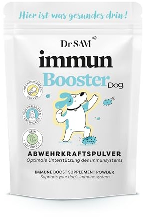Dr. Sam Premium Immunsystem Pulver für Hunde - Immunbooster der pflanzliche Gesundheitshelfer zur Stärkung der Abwehrkraft - Wirkt unterstützend bei Krankheit - Immune Powder Dog - hochdosiert - 90g