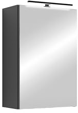 byLIVING Spiegelschrank Spree, Korpus matt anthrazit Spiegeltüren | Hängeschrank, Soft-Close-Funktion, inkl. LED-Beleuchtung, Badschrank mit Stecker- und Schalterdose, B 40, H 60, T 20 cm