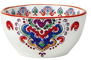 Cuenco de arroz redondo de cerámica martillada de estilo americano retro bajo vidriado delicado – 4.7 pulgadas patrón de tela de cuenco pequeño