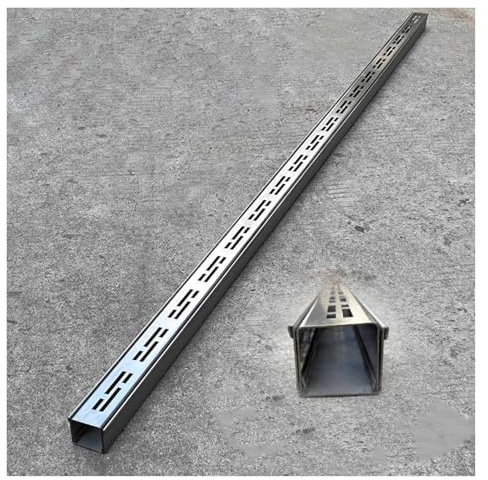 Edelstahl-Ablaufrinne – 20 Stück schmaler Rost für Deck, Terrasse, Pavillon, Hof – 3,5 cm & 5 cm breiter Bodenablauf mit abnehmbarer Abdeckung