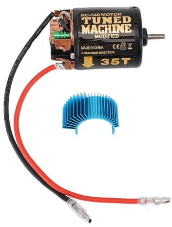 MechKit 540 Bürstenmotor, 1/10 RC Crawler Auto Gebürsteter Motor mit Blau Kühlkörper, für Axial Scx10, für Redcat, für D90, für Hpi (35T)