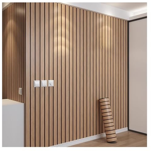 Selbstklebende 3D-Wandpaneele in Holzoptik, wasserfeste PVC-Wanddekoration for Abziehen und Aufkleben for TV-Hintergrund, Küche, Badezimmer(40x300cm/1.31x9.8ft)