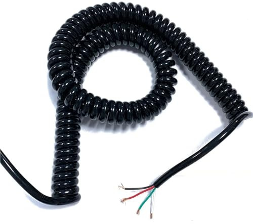 ZhaoQIAN 1 pz Cavo a Molla in PU con 2 Nuclei 0,2 mmq - Cavo di Alimentazione a Spirale telescopico Resistente alle Alte Temperature (2-15 m)(Stretch 8meter)