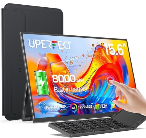 UPERFECT 15,6 Zoll Touchscreen Monitor mit 8000mAh Akku, 10-Punkt-Touch