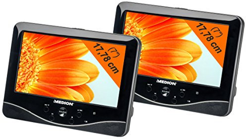 Medion P720271 tragbarer Twin DVD-Player (17,8 cm (7 Zoll) LCD-Display, 2X 2 Watt, USB)