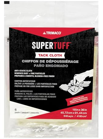 Trimaco SuperTuff Tack Cloth, 18-inch x 36-inch, 6 Count, Tan