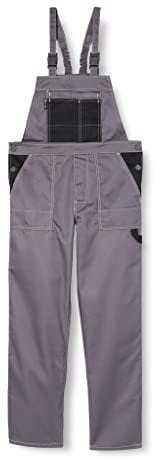 REIS MMSNB_56 Multi Master Schutzlatzhose | Latzhose Herren, Arbeitslatzhosen Männer | Grau-Schwarz | 56 Größe