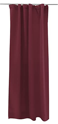Victoria M. Aurora Verdunkelungsvorhang Blickdicht Thermovorhang mit Kräuselband, für Gardinenstangen und -schienen 140 x 245cm, Bordeaux