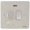 Schneider Electric Ultimate Flat Plate - Switched Fused Connection Unit, with Flex Outlet and Neon Indicator, GU5214WSS, Stainless Steel with White Insert