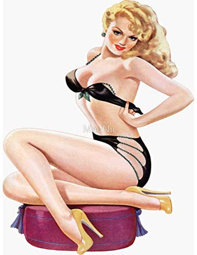 Hotrodspirit Mini-Sticker Pin-up unter Kleidung, Schwarz, 50er Jahre Retro