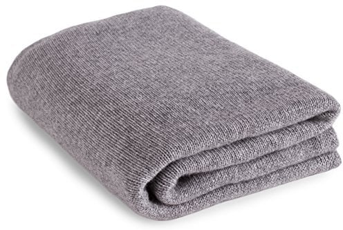 Love Cashmere Sofadecke, 100 % Kaschmir, Hellgrau, hergestellt in Schottland