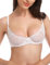 WingsLove Sexy Bra Sheer Wired See Through Soft 1/2 Half Demi Cup Unlined Bralette Lace Mesh (White 36D)