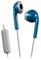 JVC HA-F19M-AH-E Earbuds Kopfhörer mit Headsetfunktion (Farbe Azurblau x Grau)