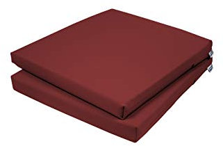 Rollmayer 2er Set Stuhlkissen Stuhlauflage Sitzkissen Sitzpolster Auflage für Stühle in Haus und Garten Kollektion Vivid (Weinrot 13, 40x40x4cm)