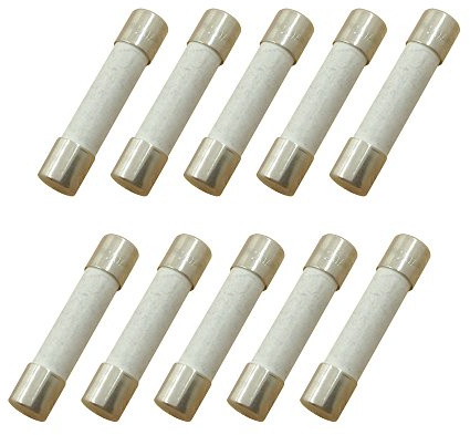 YOLISTIC Paquete de 10 fusibles de cerámica de retardo de tiempo de soplado lento de 25 amperios, 6 x 30 mm