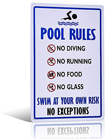 不适用 Swimming Pool Rules Blechschild Retro Wandschild Schwimmer 30 x 20 cm