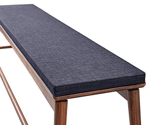 ZINN Weichschaum-Bankkissen, 3 cm dick, für Küche, Bank, Garten, Schaukel, Sitzkissen, Liegestuhl-Matte für drinnen und draußen, abnehmbarer Bezug, 180 x 40 cm, Dunkelgrau