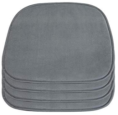 EGGREE 4-Pcs Coussins pour Chaise/Fauteuil/Intérieur/Extérieur, Coussin Siège en Tissu Velours, 40x40 CM, Gris, Anti-dérapant