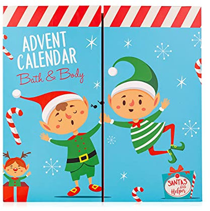 Accentra – Pflege Adventskalender 2024 für Mädchen & Jungen mit 24 Pflegeprodukten – Adventskalender Beauty mit Bodylotion, Badebomben, Duschgel, Shampoo, Handcreme uvm. – Weihnachtskalender Teenager