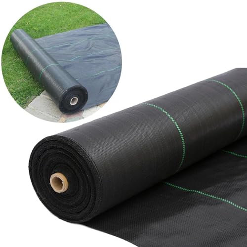 Nisorpa 200m² Unkrautfolie, 90 g/m² Unkrautvlies Wasserdurchlässig und Reißfestes, Anti-Unkrautgewebe mit Hohe UV-Stabilisierung, Unkrautschutzgewebe für Garten(2x100m)