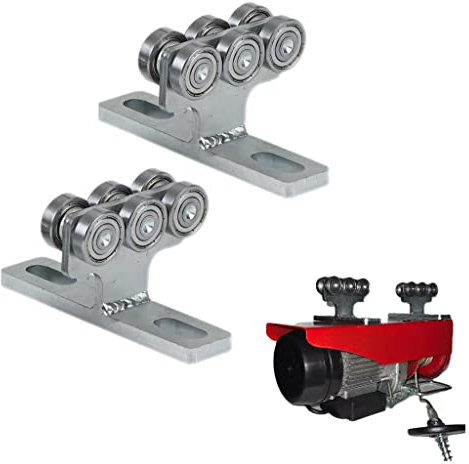 Chariot à 6 roues de type T pour palan électrique, installation facile, chariot silencieux pour une utilisation avec des canaux de 3,8 cm de large et tous les canaux de 3,5 cm ou plus hauts (2)