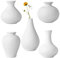 QUTHZZHY Keramikvase Set, 5 Weiße Keramik Vase, Bemalen Sie Ihr Eigenes Keramik-Vasen-Set, Blumenvasen für Moderne Wohnkultur, für DIY, Wohnzimmer, Regaldekor, Esstisch Bücherregal Kaminsims Eingang