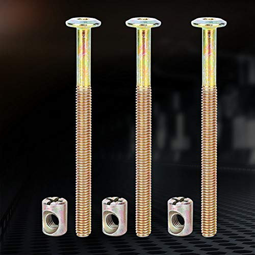 Vis Lit Bebe,Boulon 6X100,Vis Pour Lit Bebe,Boulons De Meubles,Boulons Écrous Kit 10 Pièces M6 Boulons De Meubles En Acier Au Carbone Avec Écrous De Baril Goujon Écrou Connecteur Attache (100 Mm)