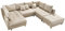 riess-ambiente.de Moderne XXL Wohnlandschaft Kent 305cm Champagner beige Samt inkl. Hocker und Kissen