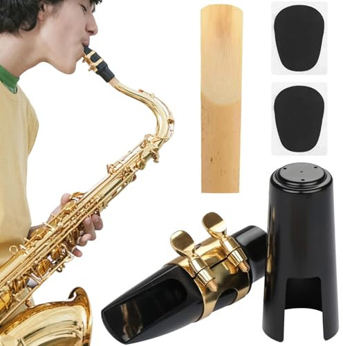 Norhogo Alto Saxophone Mouthpiece, Saxophone Mouthpiece Alto Saxophone Mouthpiece Kit with Head Saxophone Parts Accessories Comes with 2 small round tooth pads