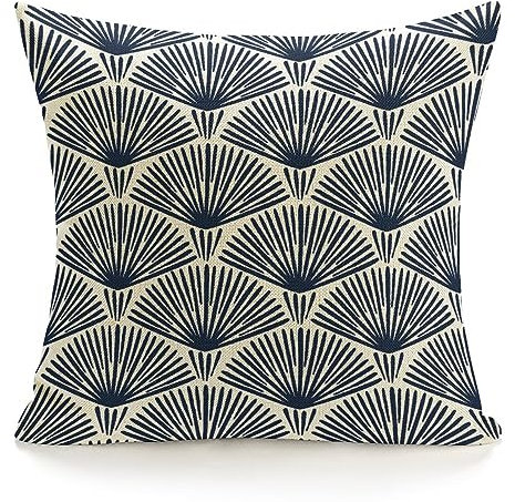 POMOTER Kissenbezug für Zuhause, klassisch, Art-Deco, nahtlos, geometrisch, dekorativ, quadratisch, für Zuhause, Sofa, Couch, 45,7 x 45,7 cm