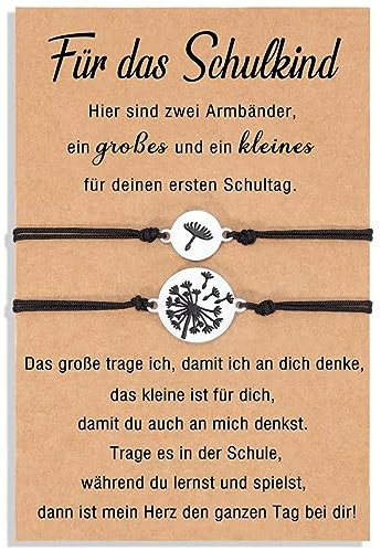 kaululu Mutter Tochter Armband Schulkind Armband Mädchen Freundschaftsarmband für 2 Mama Tochter Partnerlook Schulkind Geschenke für Tochter Mädchen Sohn Kinder Mama Freundschaft